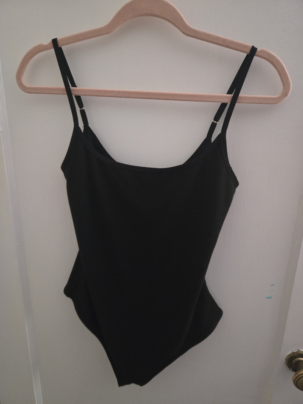 Free People Black Ribbed Cami Bodysuit
